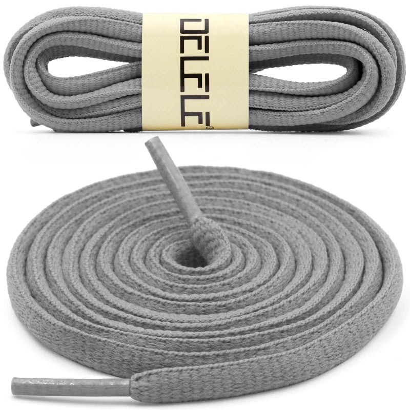DELELE 2 Pair Oval Shoes laces Half Round 1/4" Athletic Shoelaces Shoe Strings Dark Grey 31 inch - Image 2